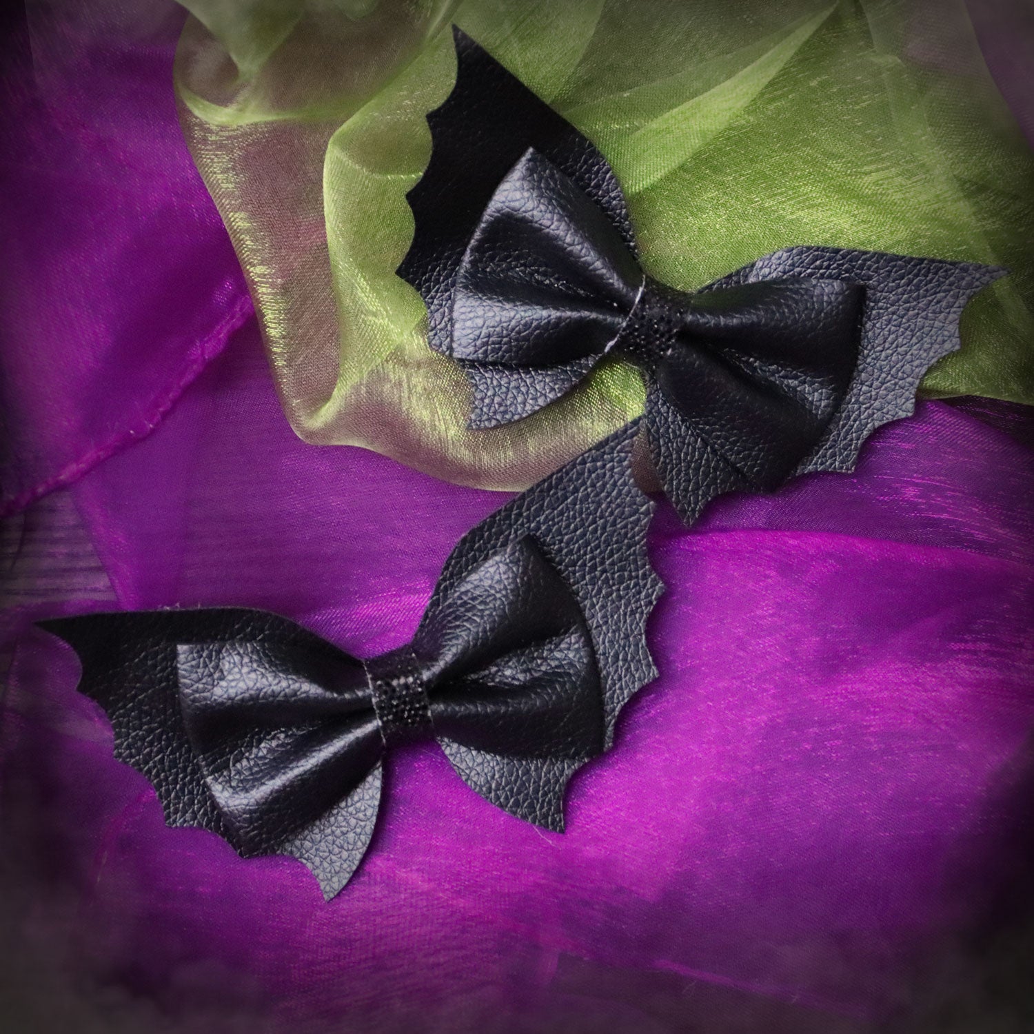 Faux-Leather Bat Bows